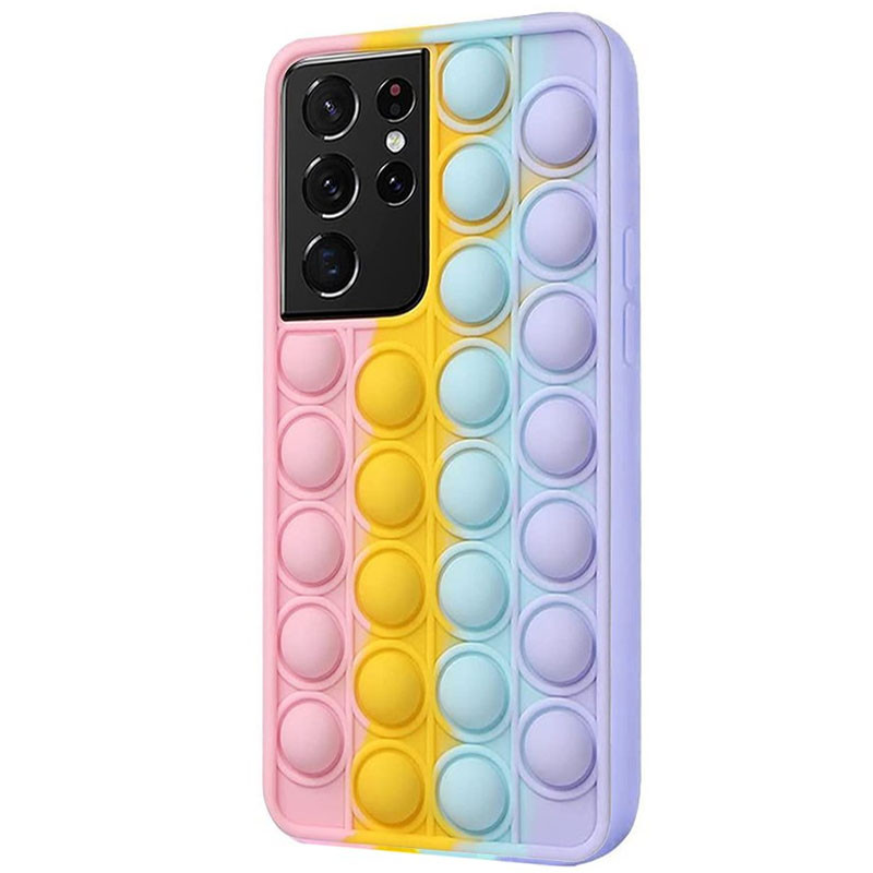 

Cиликоновый 3D чехол-антистресс Pop it Bubble для Samsung Galaxy S21 Ultra (Разноцветный) 1187034