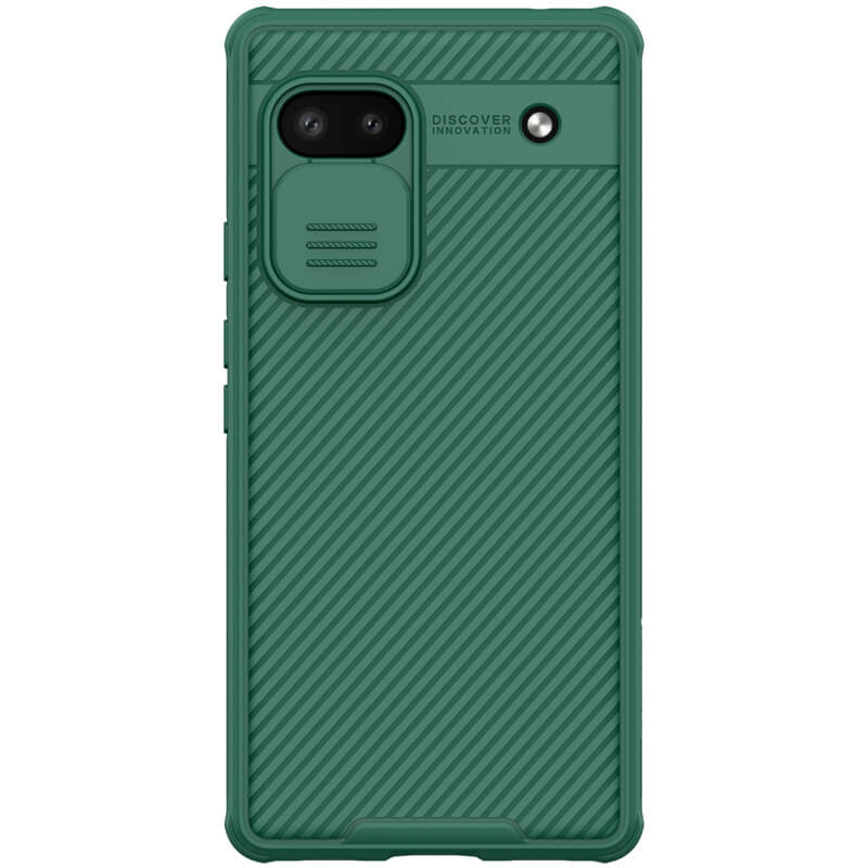 Карбонова накладка Nillkin Camshield (шторка на камеру) на Google Pixel 6a (Зелений / Dark Green)