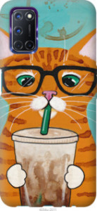 Чохол Зеленоокий кіт в окулярах на Oppo A72