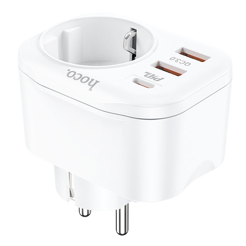 Фото СЗУ Hoco NS3 Multifunctional PD20W (2USB/1Type-C/1xSocket) (White) в магазине vchehle.ua