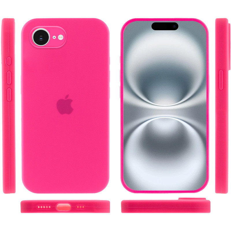 Фото Чохол Silicone Case Full Camera Protective (AA) на Apple iPhone 16e (6.1") (Рожевий / Barbie pink) на vchehle.ua