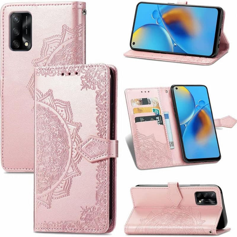 Купить Кожаный чехол (книжка) Art Case с визитницей для Oppo A74 4G (Розовый) на vchehle.ua