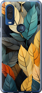 

Чохол Кольорове листя на Motorola One Vision 1629810