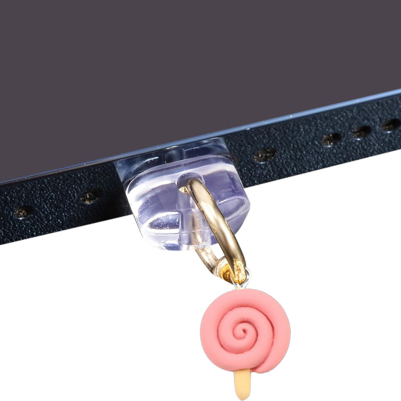 Заглушка силіконова Type-C з підвіскою IP44 (Lollipop Pink)