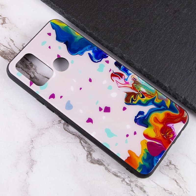 Фото TPU+Glass чехол Diversity для Realme 7i / Realme C17 (Stains multicolored) в магазине vchehle.ua