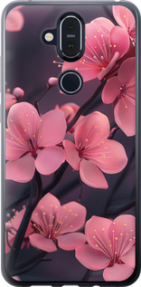 Чохол Пурпурна сакура на Nokia 8.1