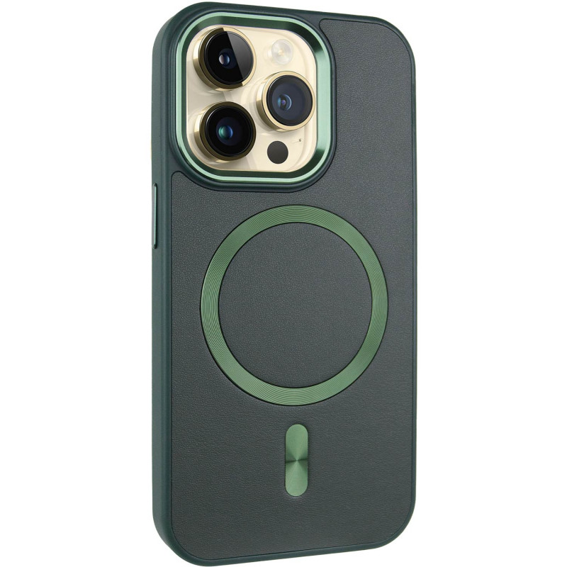 Шкіряний чохол SnapCase with Magnetic Safe на Apple iPhone 15 Pro Max (6.7") (Green)