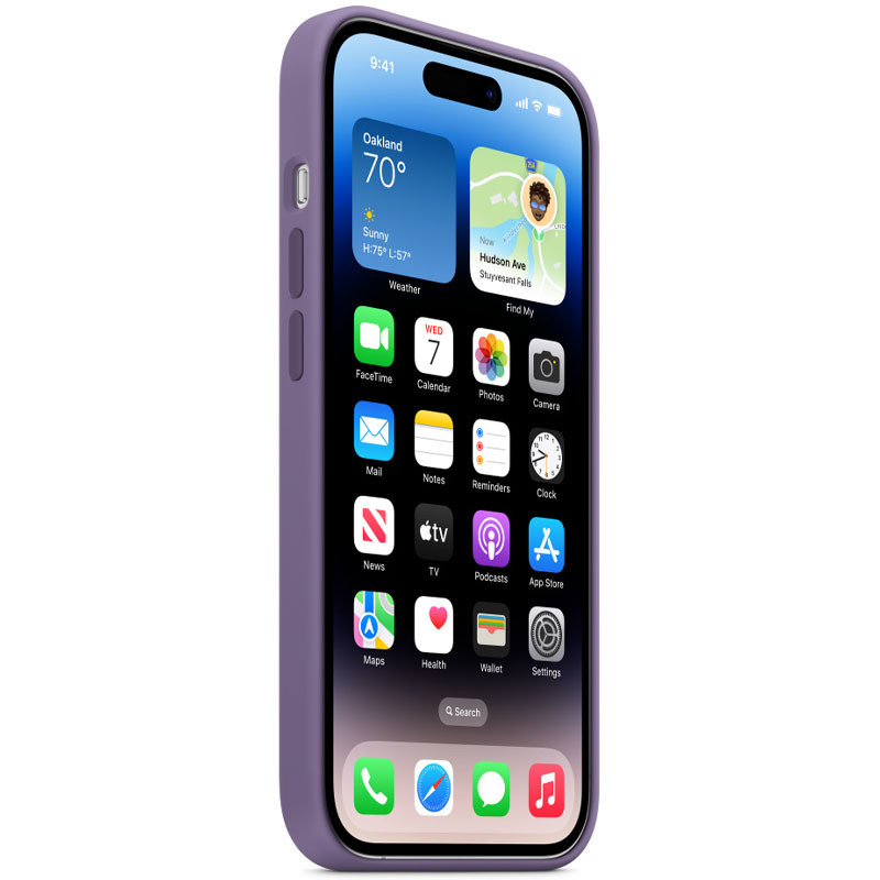 Фото Уценка Чехол Silicone case (AAA) full with Magsafe для Apple iPhone 14 Pro (6.1") (Эстетический дефект / Фіолетовий / Iris) в маназині vchehle.ua