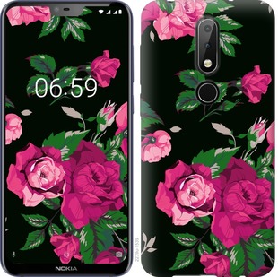 

Чохол Троянди на чорному тлі на Nokia 6.1 Plus 694293