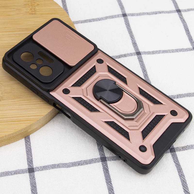 Ударостійкий чохол Camshield Serge Ring на Xiaomi Redmi Note 10 Pro / 10 Pro Max (Rose Gold) в магазині vchehle.ua