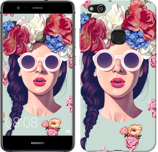 

Чехол Девушка с цветами для Huawei P10 Lite 607923