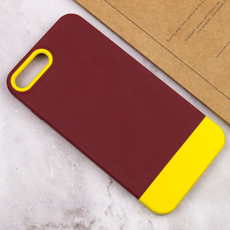 Чехол TPU+PC Bichromatic для Apple iPhone 7 plus / 8 plus (5.5") (Brown burgundy / Yellow) в магазине vchehle.ua