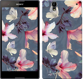 

Чехол Нарисованные цветы для Sony Xperia T2 Ultra Dual D5322 596297