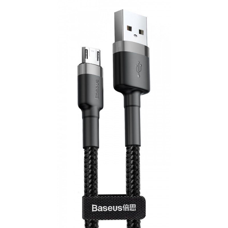 Дата кабель Baseus Cafule MicroUSB Cable 1.5A (2m) (CAMKLF-C) (Серый / Черный)