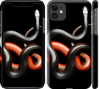 

Чохол Червоно-чорна змія на чорному тлі на iPhone 11 782220