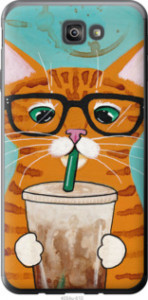 Чехол Зеленоглазый кот в очках для Samsung Galaxy J7 Prime