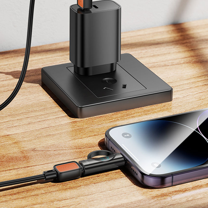 Купить Переходник Hoco UA32B Lightning male to Type-C female display adapter (Black) на vchehle.ua