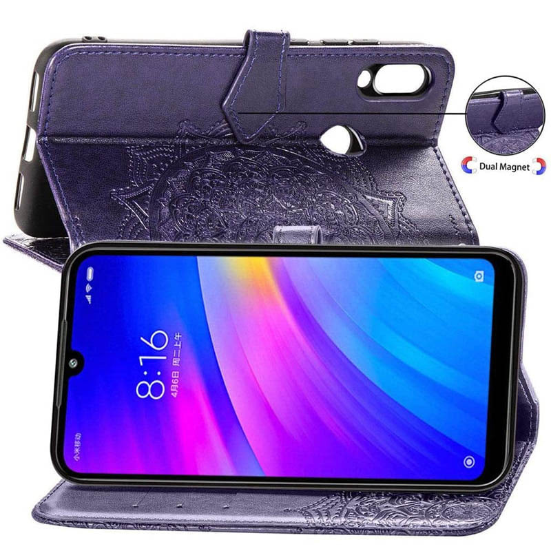 Фото Шкіряний чохол-книжка Art Case з візитницею на Xiaomi Redmi Note 7 / Note 7 Pro / Note 7s (Фіолетовий) в маназині vchehle.ua