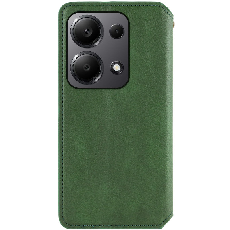 Замовити Шкіряний чохол-книжка GETMAN Cubic (PU) на Xiaomi Redmi Note 13 Pro 4G / Poco M6 Pro 4G (Зелений) на vchehle.ua