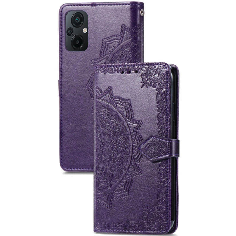 Кожаный чехол-книжка Art Case с визитницей для Xiaomi Poco M5 (Фиолетовый)
