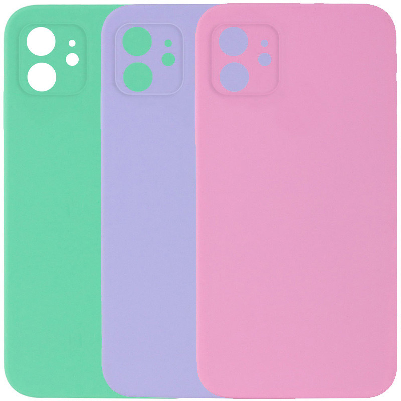 Чехол Silicone Case Square Full Camera Protective (AA) NOLOGO для Apple iPhone 11 (6.1")