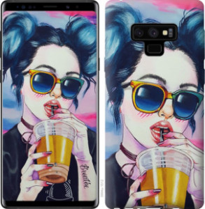 Чехол Арт-девушка в очках для Samsung Galaxy Note 9 N960F