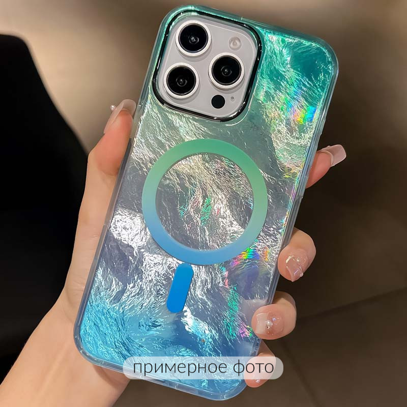 Фото Чехол TPU Shiny Mountain (MagFit) для Apple iPhone 17 (6.3") (Green / Blue) на vchehle.ua