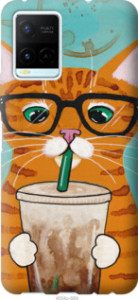 Чохол Зеленоокий кіт в окулярах для Vivo Y33s
