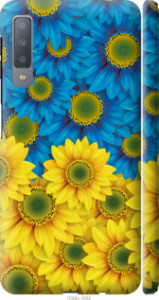 Чехол Жёлто-голубые цветы для Samsung Galaxy A7 (2018) A750F