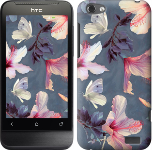 

Чехол Нарисованные цветы для HTC One V t320e 596171