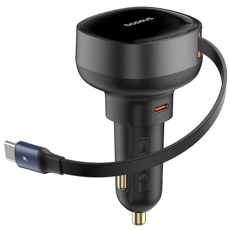 АЗУ Baseus Enjoyment Pro 60W (1USB-C) + выдвижной кабель Type-C (C00057802111-01) (Cluster Black) в магазине vchehle.ua