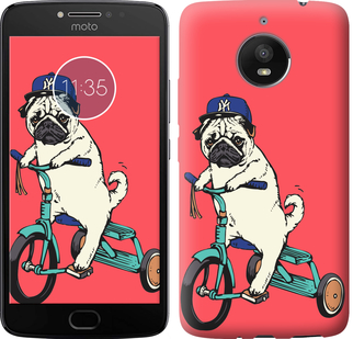 

Чехол Мопс на велосипеде для Motorola Moto E4 Plus 690381