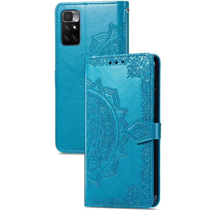 Купить Кожаный чехол-книжка Art Case с визитницей для Xiaomi Redmi 10 (Синий) на vchehle.ua