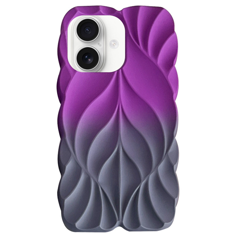 TPU чехол Leaf для Apple iPhone 16 (6.1") (Violet / Grey)