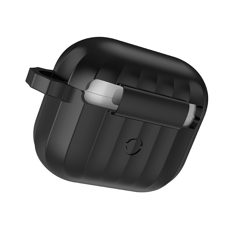 Фото Силиконовый футляр Hoco WB22 для наушников AirPods 3 (Черный) на vchehle.ua