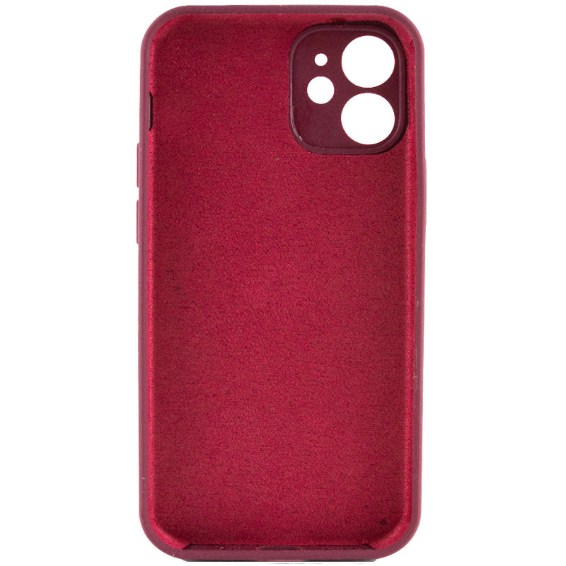 Фото Чехол Silicone Case Full Camera Protective (AA) NO LOGO для Apple iPhone 12 (6.1") (Бордовый / Plum) на vchehle.ua