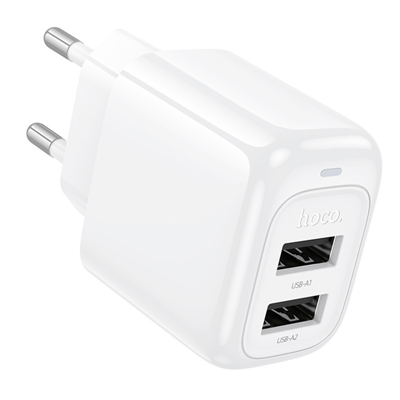 СЗУ Hoco CS51A Surplus (2USB-A) (White) в магазине vchehle.ua