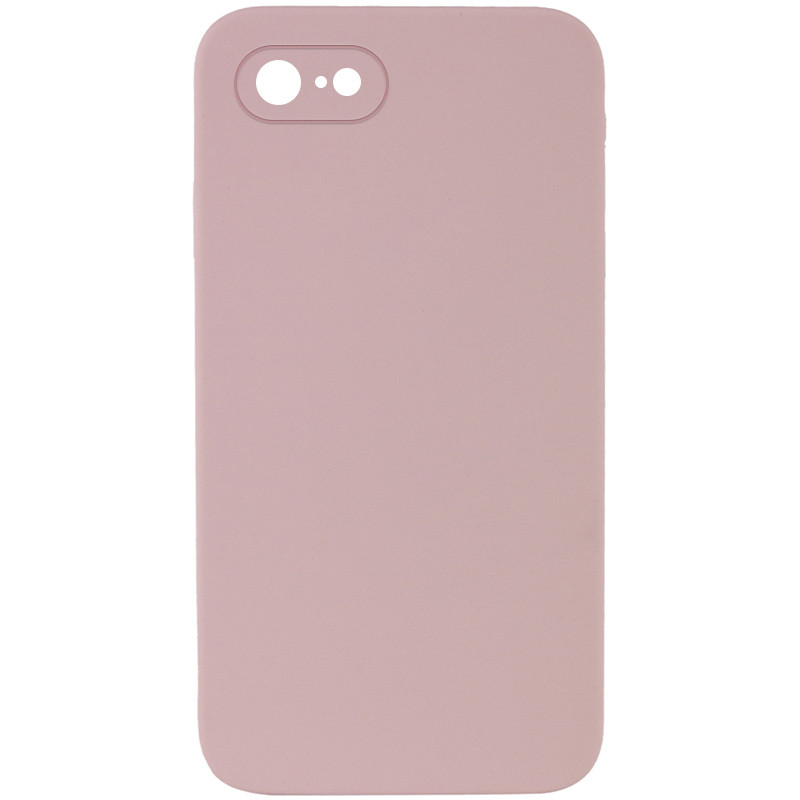 Silicone Case Square Full Camera Protective (AA) NOLOGO для Apple iPhone 7 / 8 / SE (2020) (4.7") (Розовый / Pink Sand)