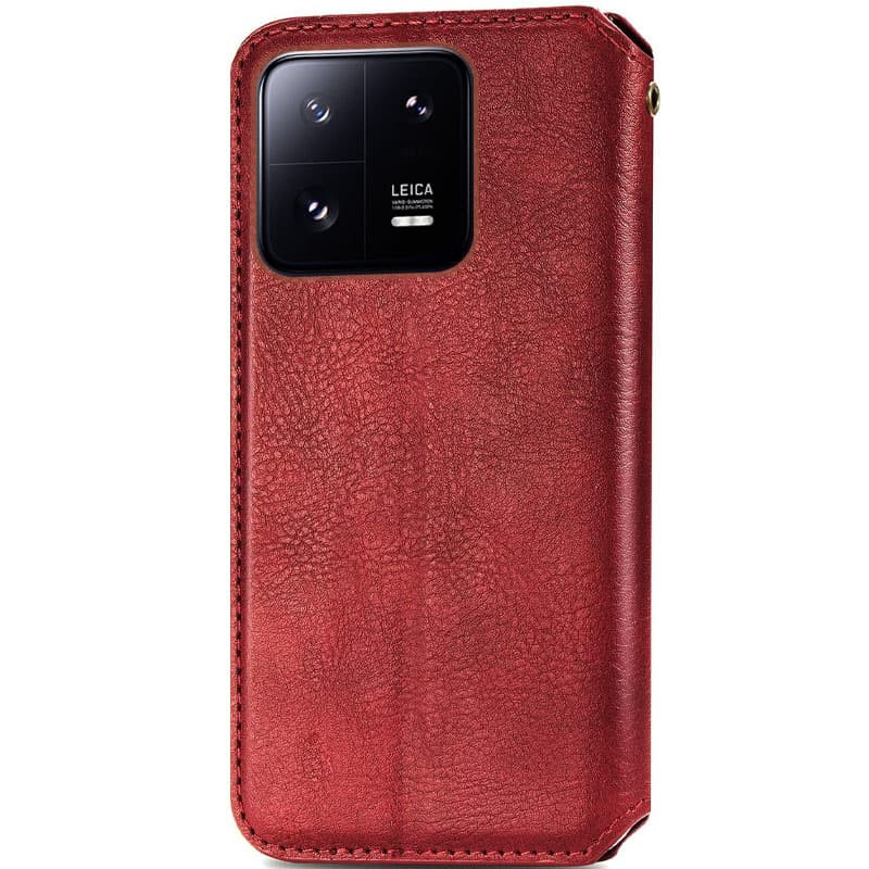 Фото Кожаный чехол книжка GETMAN Cubic (PU) для Xiaomi 13 (Красный) на vchehle.ua