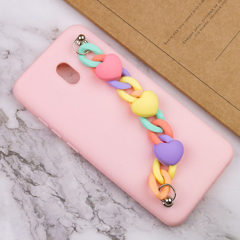 Чехол Chained Heart c подвесной цепочкой для Xiaomi Redmi 8a (Pink Sand) в магазине vchehle.ua