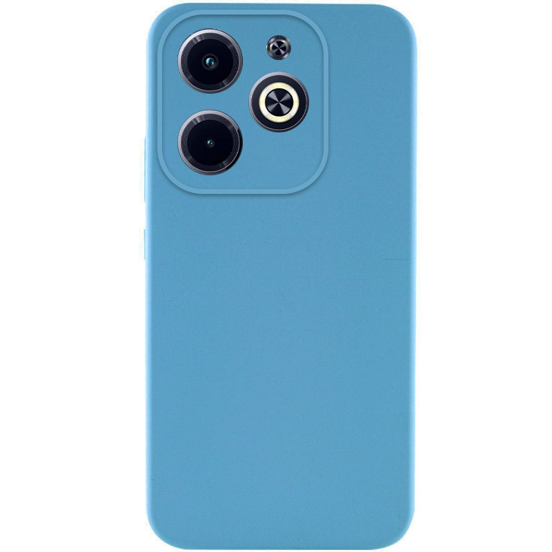 Чехол TPU GETMAN Liquid Silk Full Camera для Infinix Hot 40i (Голубой / Blue)