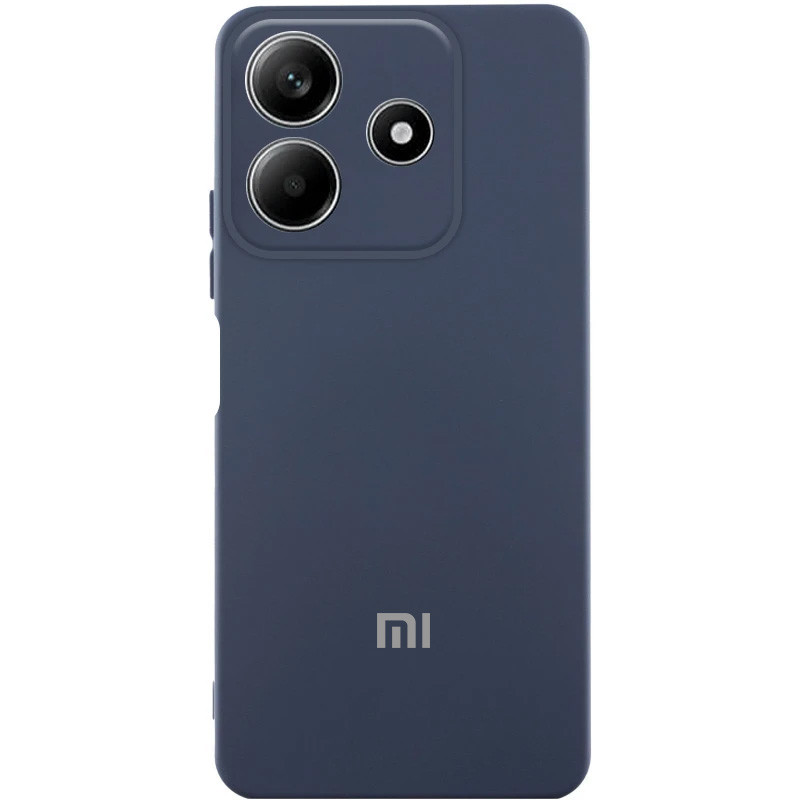 Чехол Silicone Cover Lakshmi Full Camera (AA) with logo для Xiaomi Redmi Note 14 5G (Синий / Midnight blue)