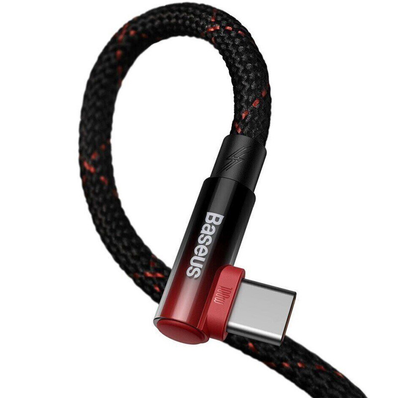 Дата кабель Baseus MVP 2 Elbow-shaped Type-C to Type-C 100W (1m) (CAVP000620) (Black / Red) в магазині vchehle.ua