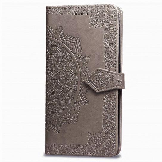 Кожаный чехол (книжка) Art Case с визитницей для Xiaomi Redmi Note 6 Pro (Серый)
