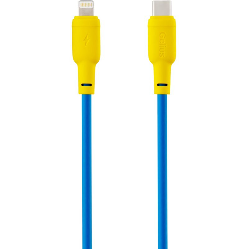 Дата кабель Gelius Full Silicon GP-UCN001CL Type-C to Lightning 20W (1.2m) (Yellow / Blue)