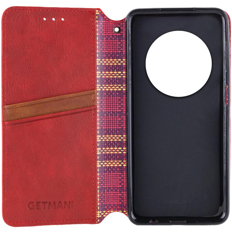 Фото Кожаный чехол-книжка GETMAN Cubic (PU) для Xiaomi Redmi A3 (Красный) в магазине vchehle.ua