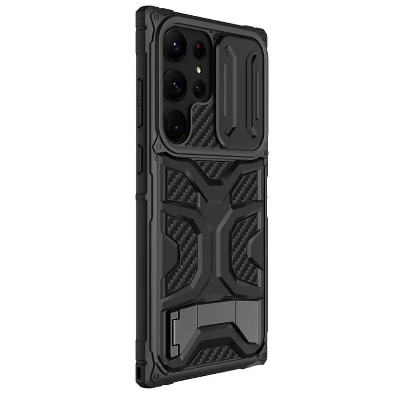 Фото TPU+PC чохол Nillkin CamShield Adventurer Pro (шторка на камеру) на Samsung Galaxy S23 Ultra (Armor Black) в маназині vchehle.ua