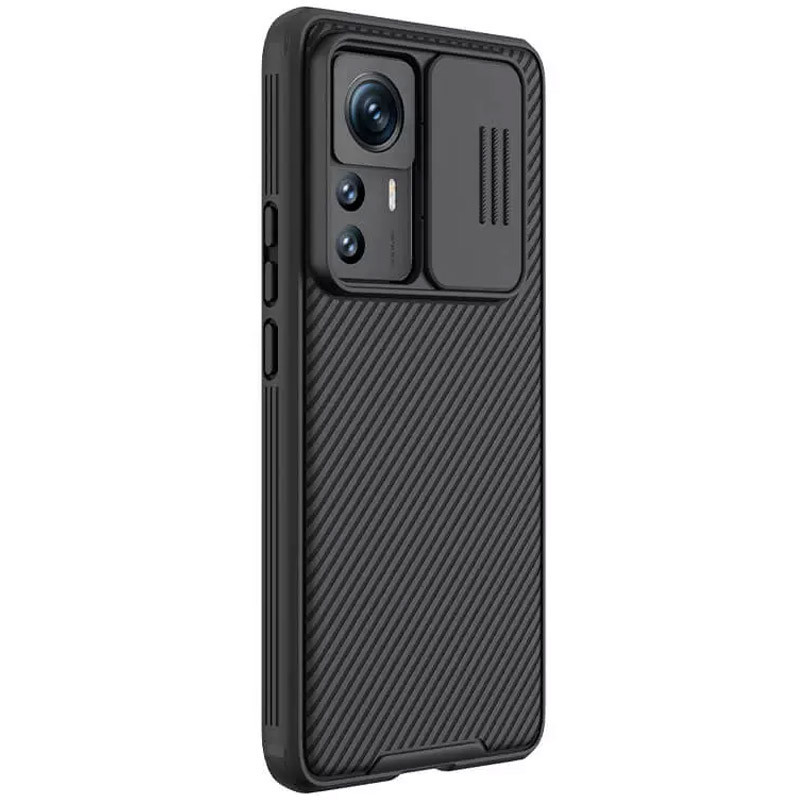 Фото Карбонова накладка Nillkin Camshield (шторка на камеру) на Xiaomi 12T Pro (Черный / Black) в маназині vchehle.ua