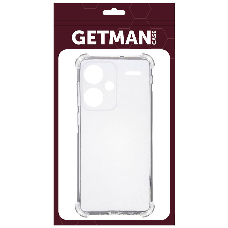 Фото TPU чехол GETMAN Ease logo усиленные углы Full Camera для Xiaomi Redmi Note 13 Pro+ (Бесцветный (прозрачный)) на vchehle.ua