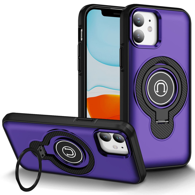 TPU+Textured PC Magnet на Apple iPhone 11 / XR (6.1") (Purple)